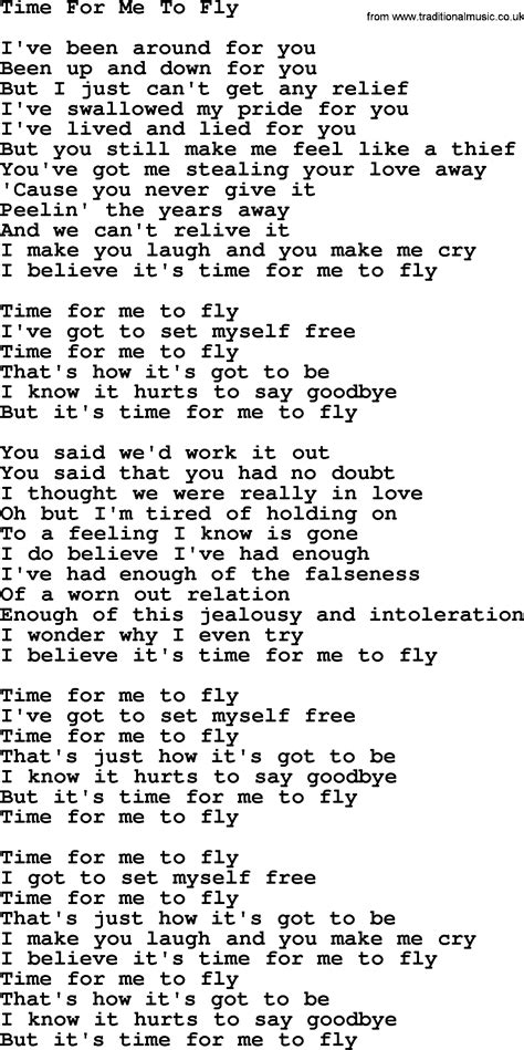 time for me to fly lyrics